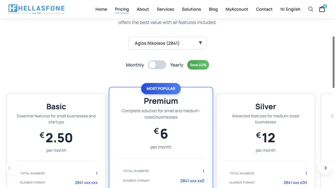 Hellasfone - Multilingual WordPress Telecom Website & Pricing screenshot 3